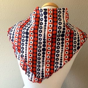 Polka Dot Stripes scarf or Bandana 20" Vintage
